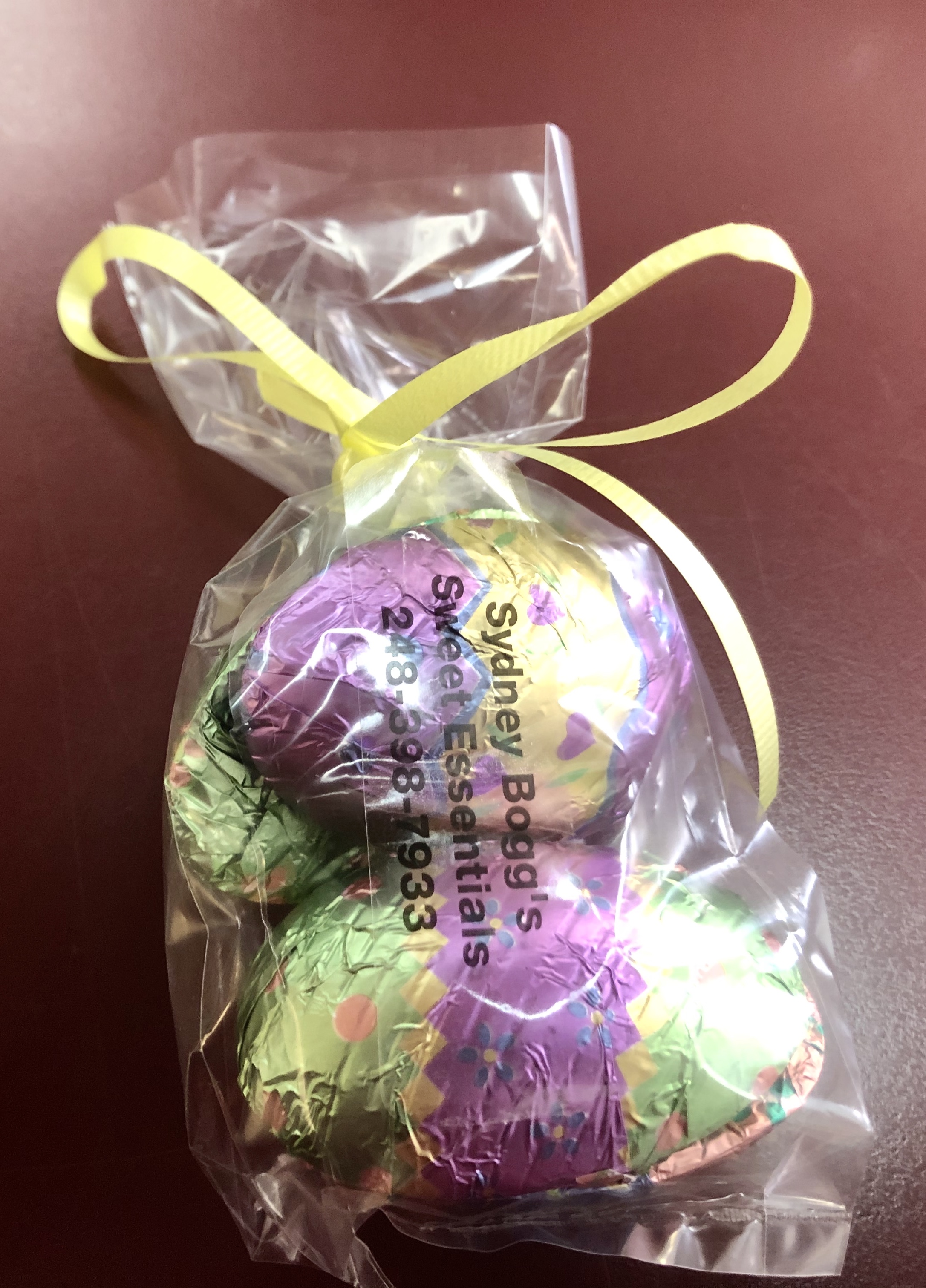 Foiled half shell eggs