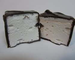 An opened marshmellow