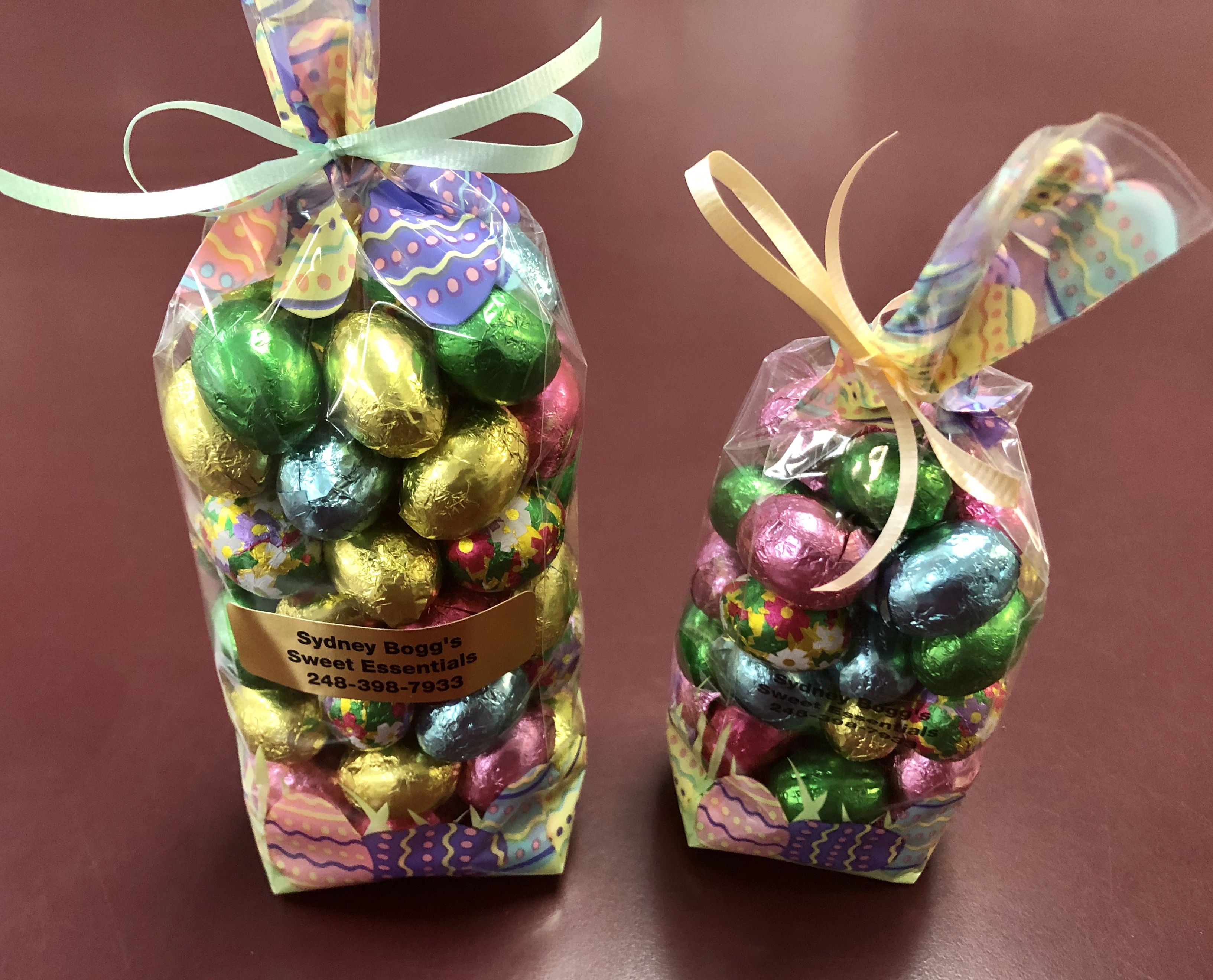 Foiled chocolate eggs